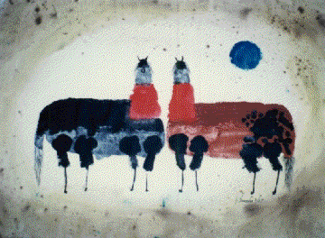 Jim Tanaka Water Color TWO HORSES I