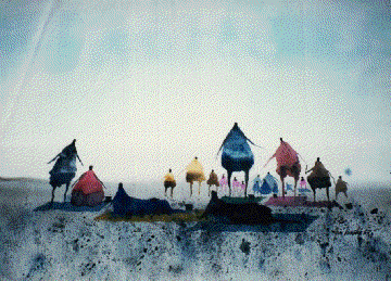 BEACH SCENE III Jim Tanaka Water Color